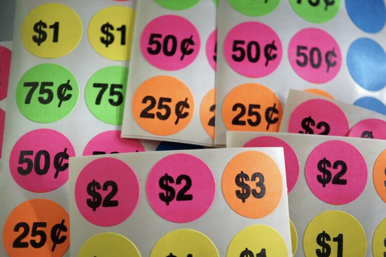 price tags for garage sale